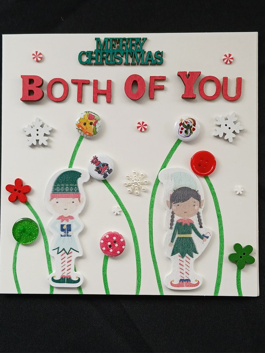 Handmade, both of you christmas card 