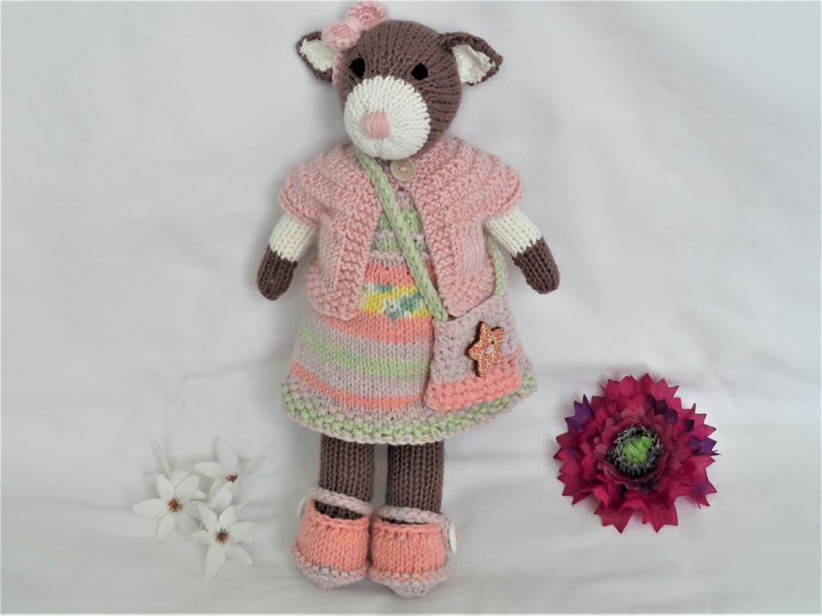 Hand Knitted Animal With Clothes Soft Plush Toy With Outfit Cuddly Amigurumi