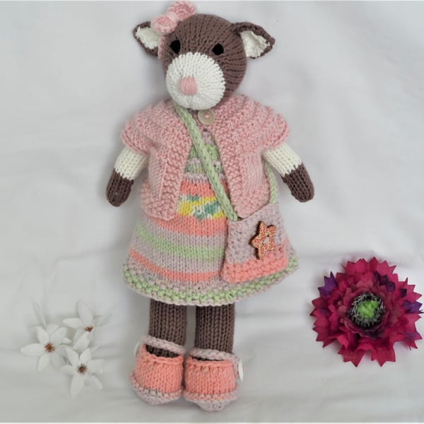 Hand Knitted Animal With Clothes Soft Plush Toy With Outfit Cuddly Amigurumi