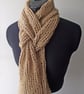 Handspun Knitted Scarf, Diagonal, Merino, Bamboo & linen