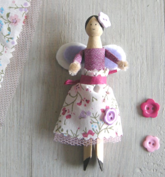 craft kit Make a spring fairy peg doll