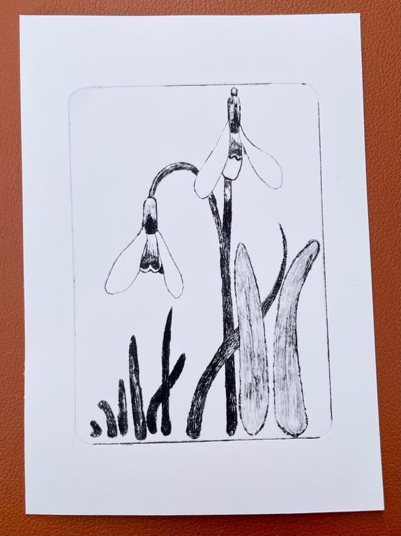 Snowdrop Original Print, A5 size