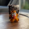 Red polka dot buttons felt gingerbread man keyring