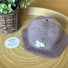 Crocheted Baby Sun Hat Bucket Hat  0-3 Months