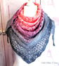 Crochet ombre lace cotton shawl in shades of peachy pink and grey. Crochet shawl - Image 6