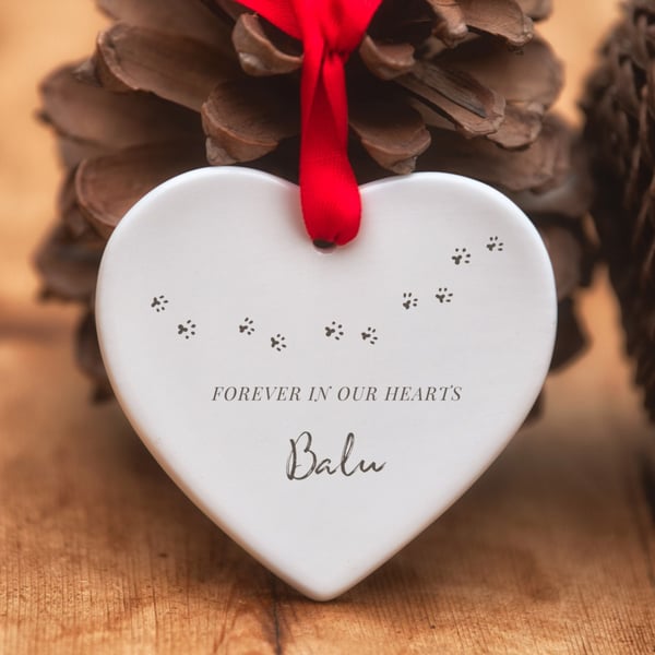 Personalised Forever in our Hearts Ceramic Heart - Decorations for Life