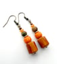 Light Brown Orange Dangle Drop Boho Earrings