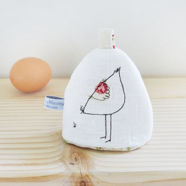 Ivory Linen Hen Egg Cosy