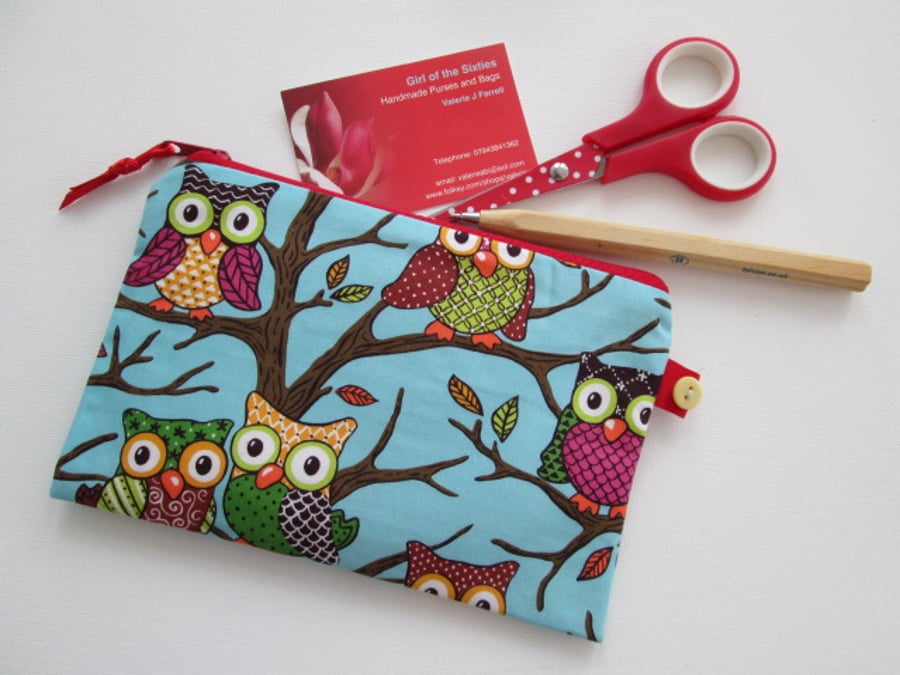  Owls  Make Up Bag  Pencil Case