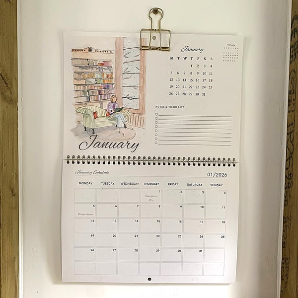 2026 Calendar - Double page Wall Calendar - Planner