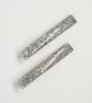 Silver Glitter Hair Clips Holographic - Image 3