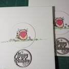 Cute cate with heart birthday card