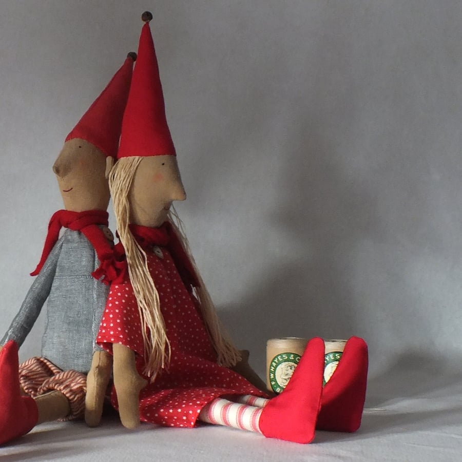 Christmas Nordic Scandi primitive cloth girl elf