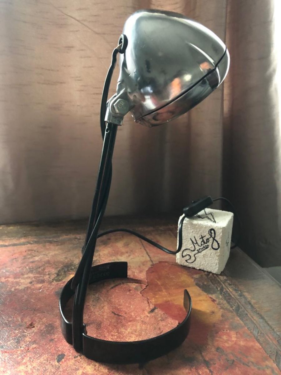 Custom motorcycle headlight desk lamp