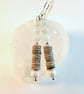 Aquamarine, Shell And Sterling Silver Earrings - Handmade In Devon - Free UK P&P - Image 5