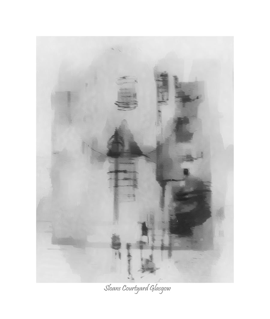 Sloans Courtyard Glasgow Abstract, Fine Art Print