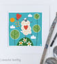 I Love Ewe, sheep with heart balloon illustration, original Giclee print  - Image 3