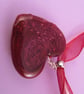Red Heart Pendant Necklace with Jewel Enamel - Image 4