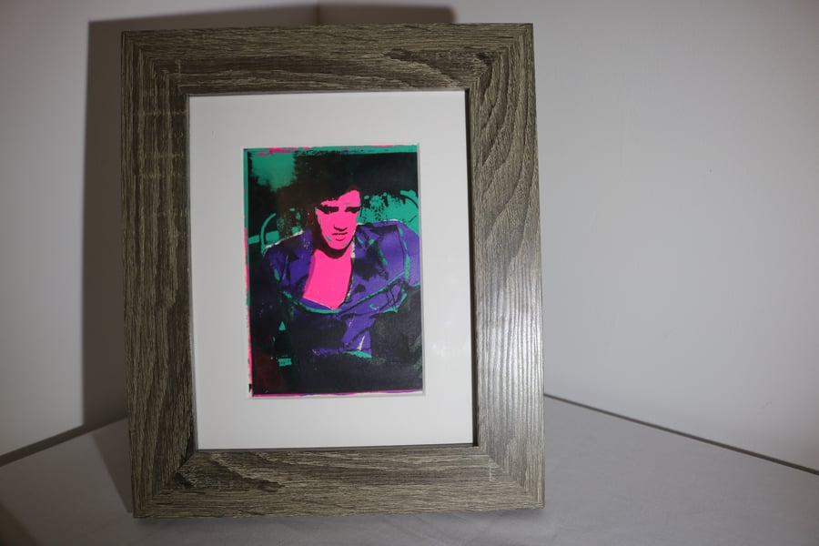 Rare Hand Printed Candid Elvis Presley From Genuine Lithograph Pop Art Style 