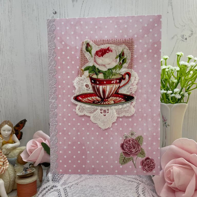 Tea Room - Afternoon Tea Greeting Card Design 3 by Carolee Crafts PB3 0006