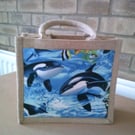 Ocra Whales Small Jute Bag