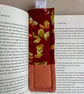 Floral Butterfly Fabric Quilted Bookmark - Red & Orange, Exposed Stitching - Image 8