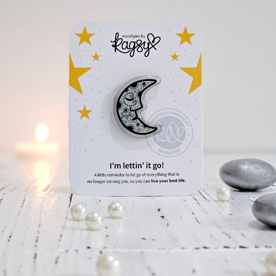 Acrylic Crescent Moon Pin  SP1-CMP1