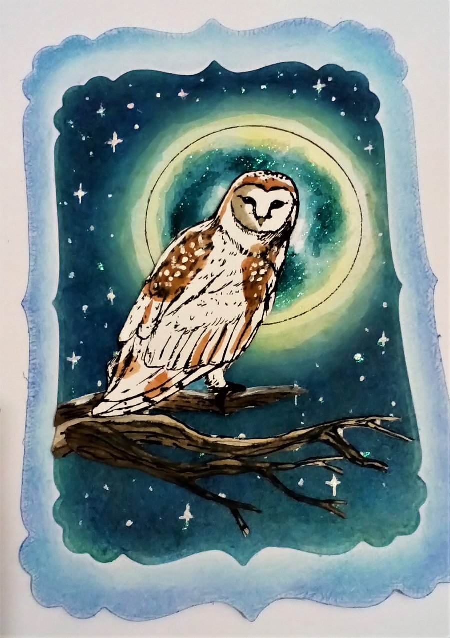 Labyrinth - Owl and Moon Card Topper