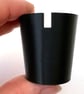 Set of 4 Black Christmas tree pots, fused glass display stands, 4mm slot