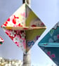 Set of 4 Origami Christmas Decorations - Pastels and Gold - Image 3