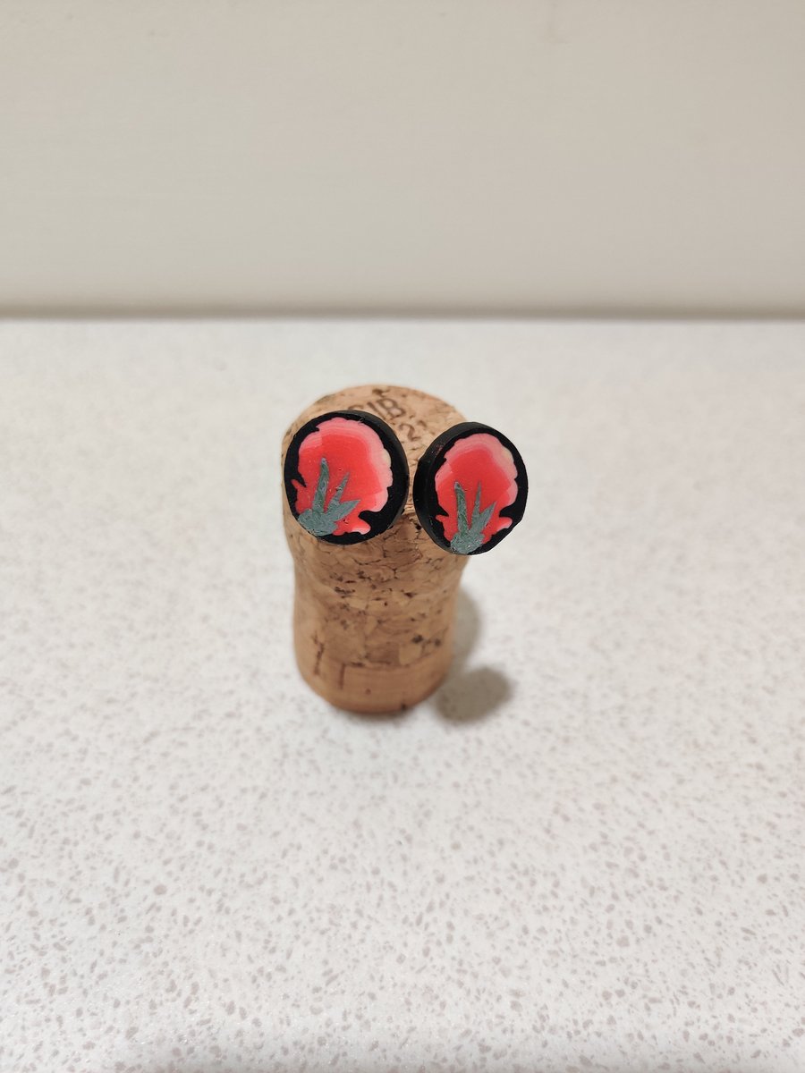 Winter floral stud earrings 