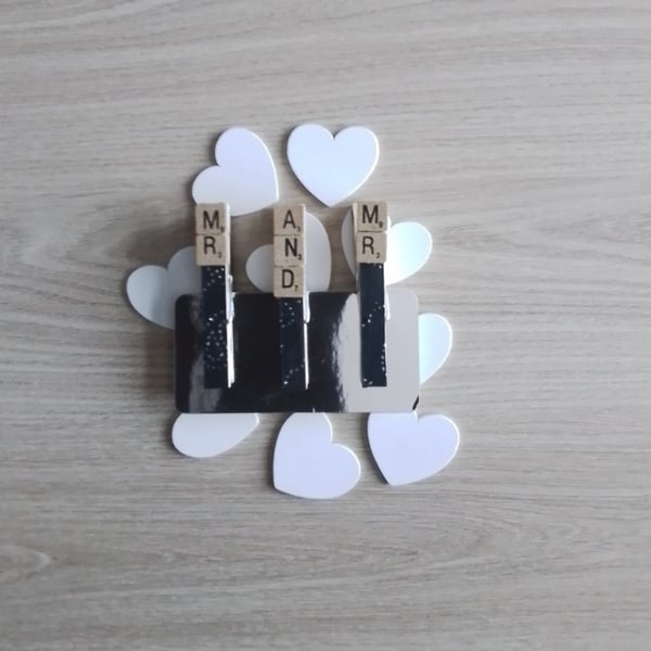 Set 3 Magnetic Pegs, Fridge Magnet, Mr & Mr, Gay Couple, Gay Wedding