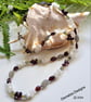 Natural Ruby Red Garnet, Moonstone, Peridot Sterling Silver Necklace - Image 1