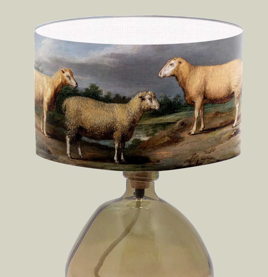 Sheep Fine Art Lampshade - Fine Art Lamp Shade - Period lighting