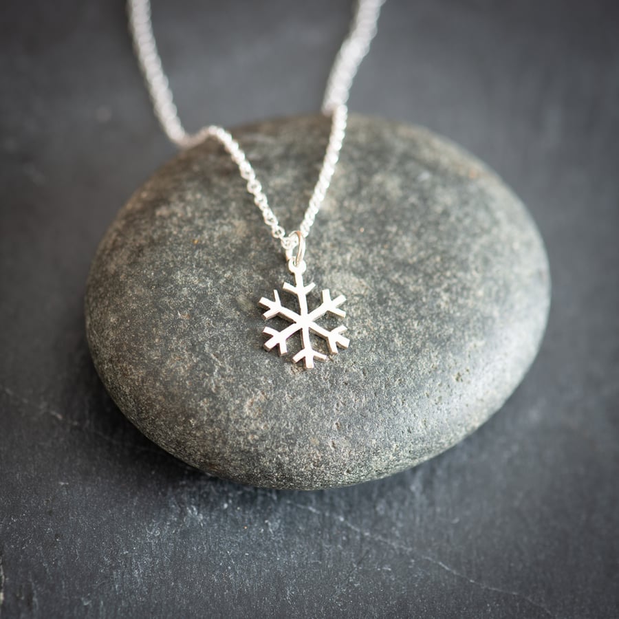 Snowflake Necklace Handmade from Sterling Silver