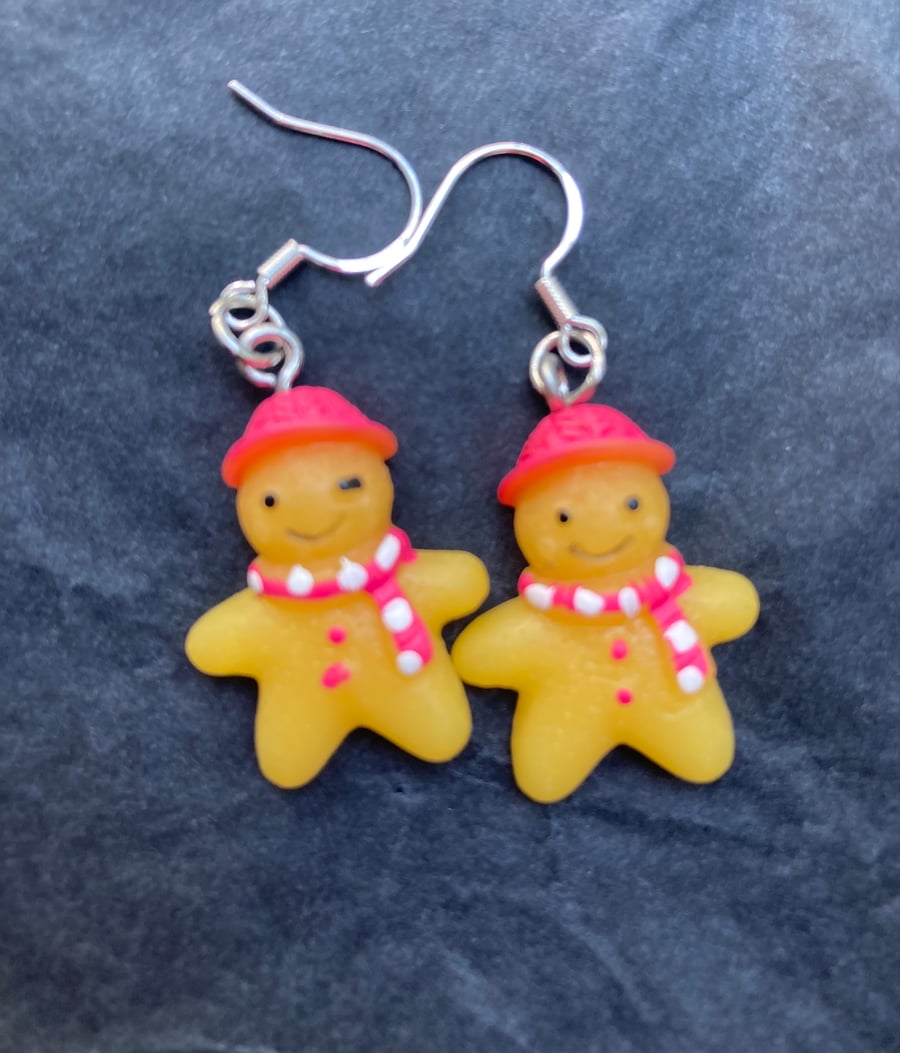 Gingerbread man..woman ..person charm earrings