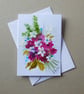 hand painted floral spray art greetings card ( ref FA 115 J2 )