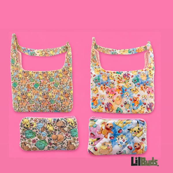 Quilted handbag with matching purse 