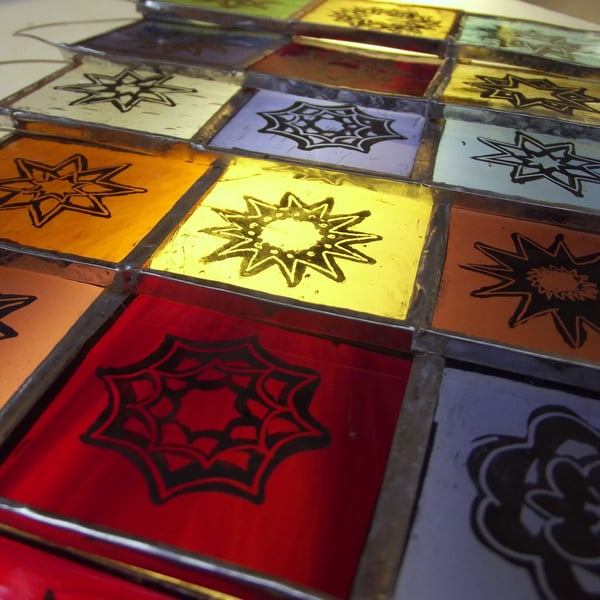 Stained Glass Christmas Star Window Hanging 