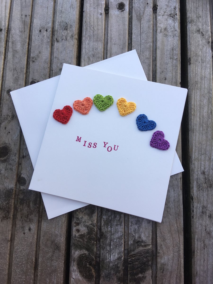 Crochet rainbow card