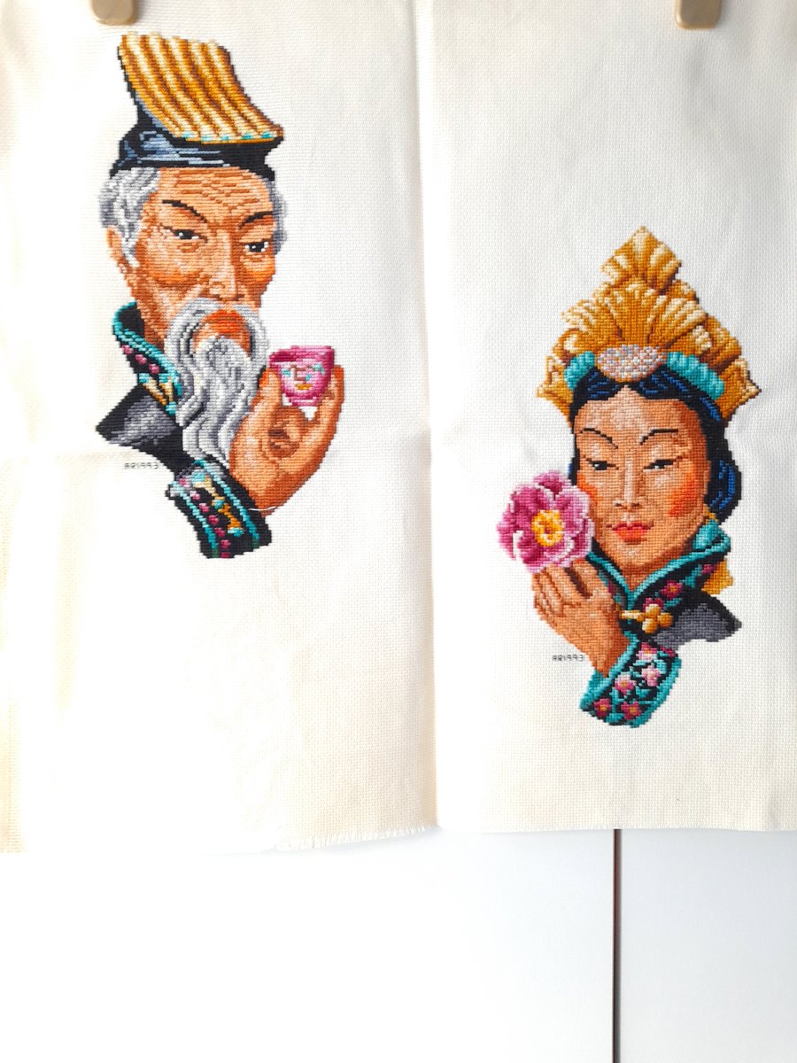 Chinese Man and Woman Cross Stitch