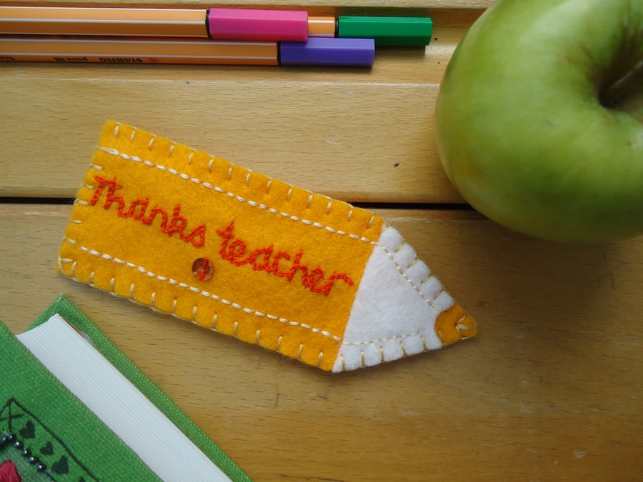 SALE! Felt 'Pencil' Magnet, Orange