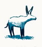 Donkey Portrait No.3 (dark blue & light blue) - Image 1