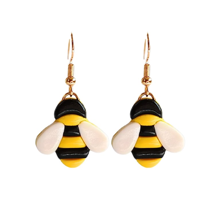 Bee Dangly Earrings, Bug Jewellery, Nature Inspired Accessory