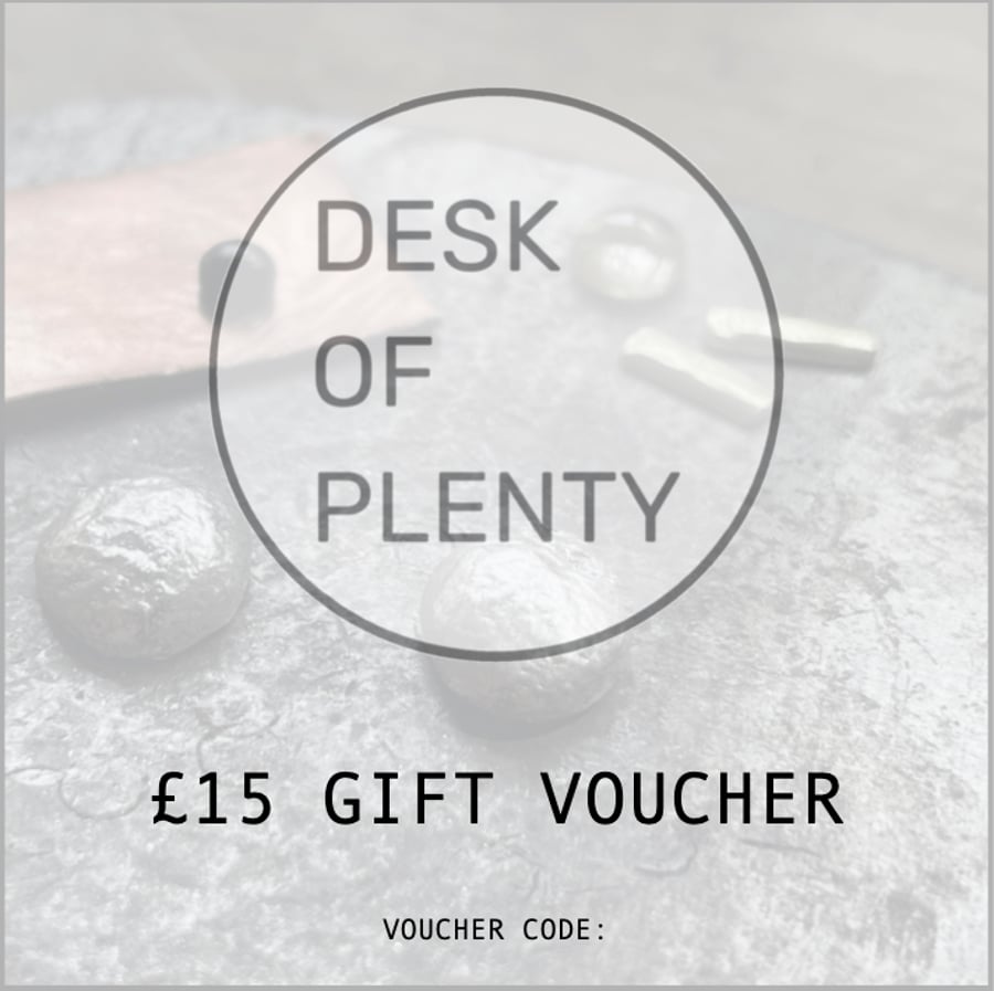 Desk of Plenty Digital Gift Voucher - 15 GBP