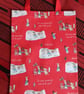 Peter Rabbit fabric Christmas gift bag;  Peter's festive fun  - Image 3