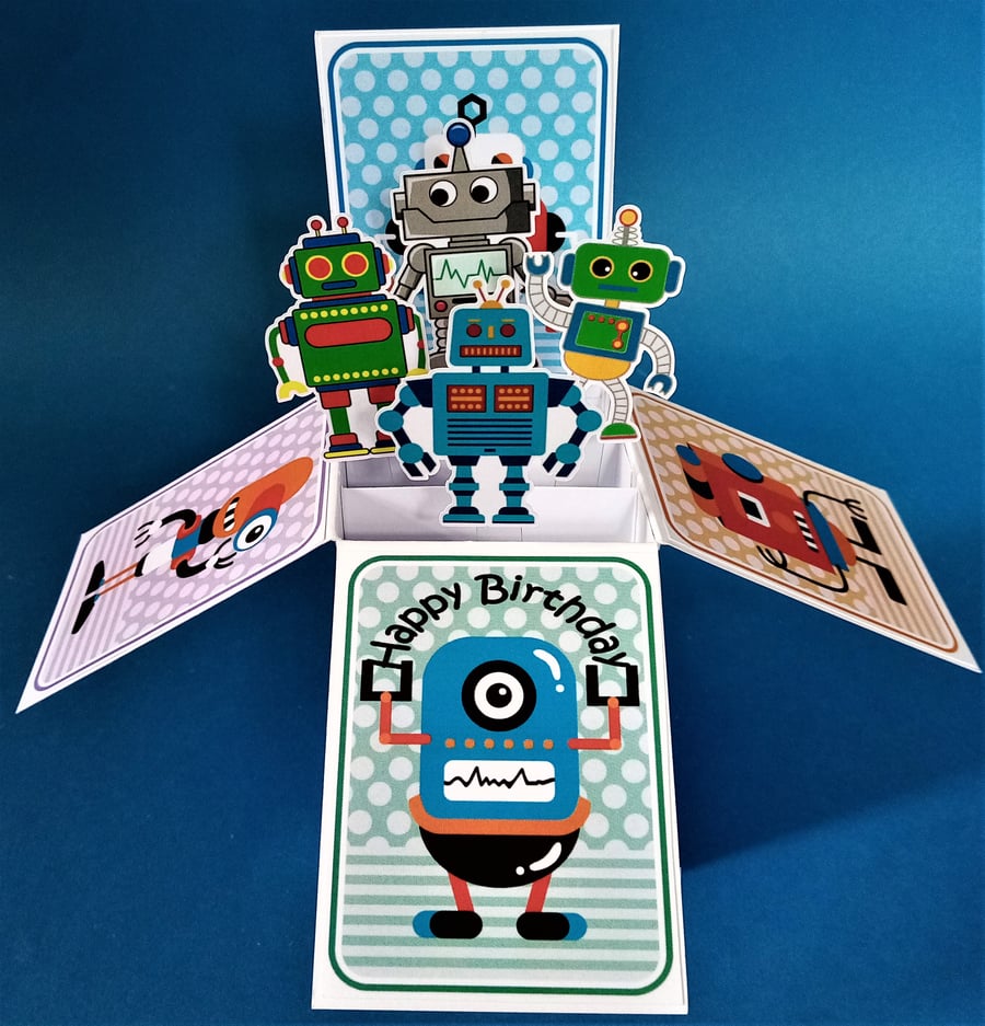 Boys Birthday Card with Robots