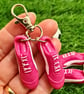 Football Boots Keyring, Soccer Backpack Charm, Keychain For Football Fans, Pink - Image 3