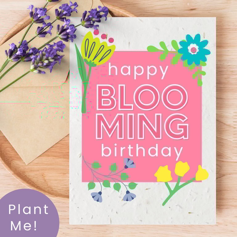 Plantable Wildflower Birthday Card, Eco Friendly Gift, Handmade in the UK