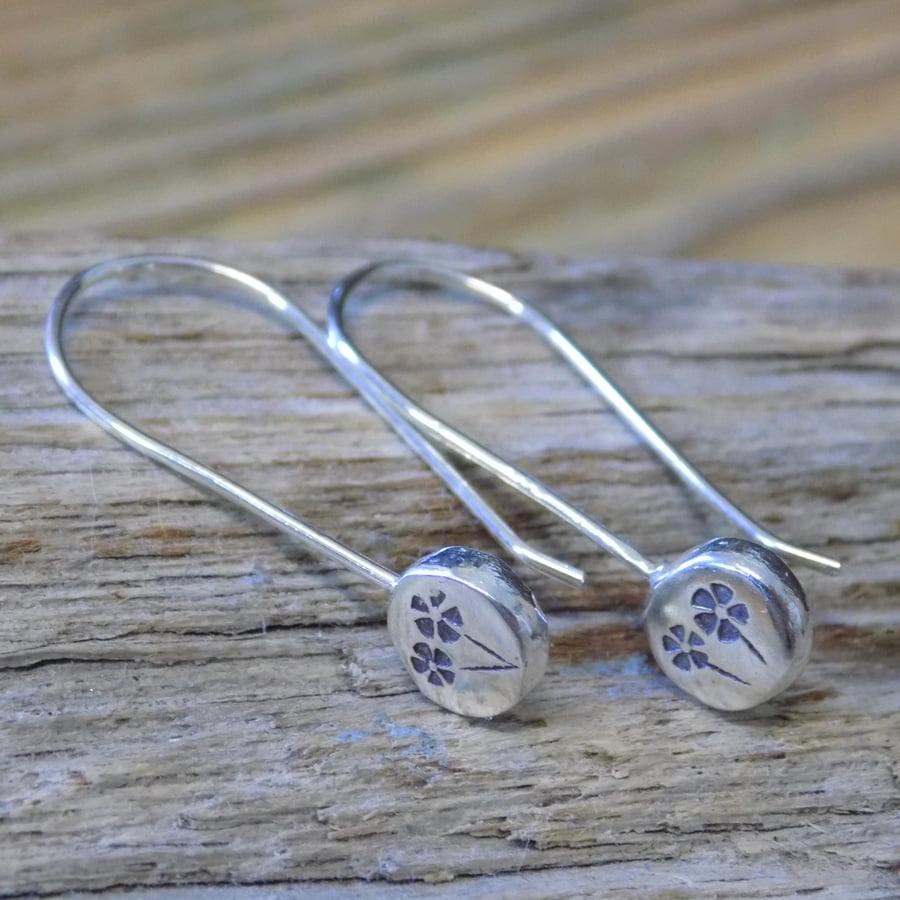 sterling silver 'spring flowers' drop earrings